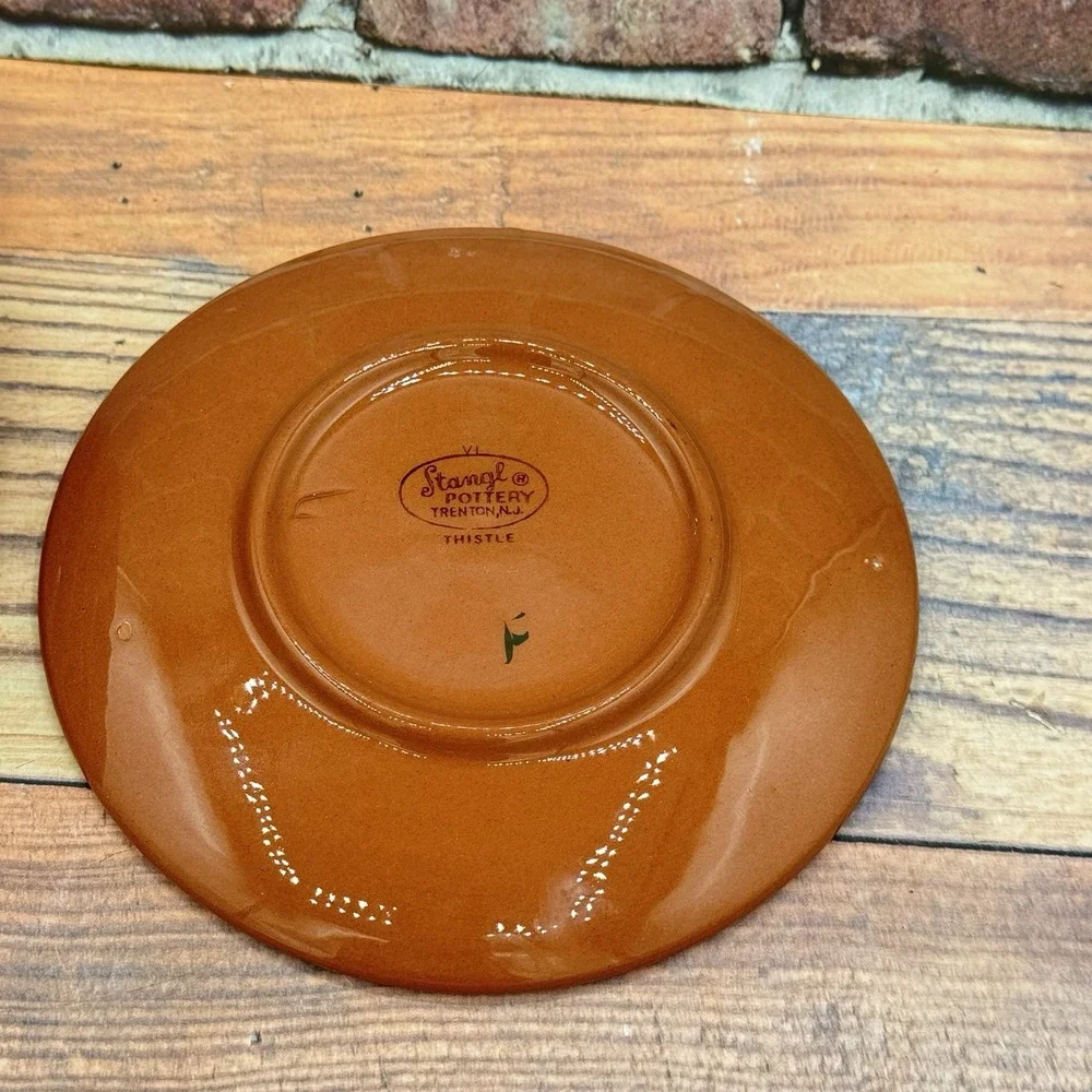 Stangl Pottery Pink Thistle Side Plates Bread Butter Set of 6 Vintage Cottagecor